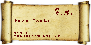 Herzog Avarka névjegykártya